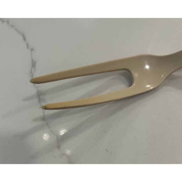 Vintage EKCO Beige Nylon 11” Meat Serving Carving Fork Made in USA Kitchen Tool - Picture 7 of 7